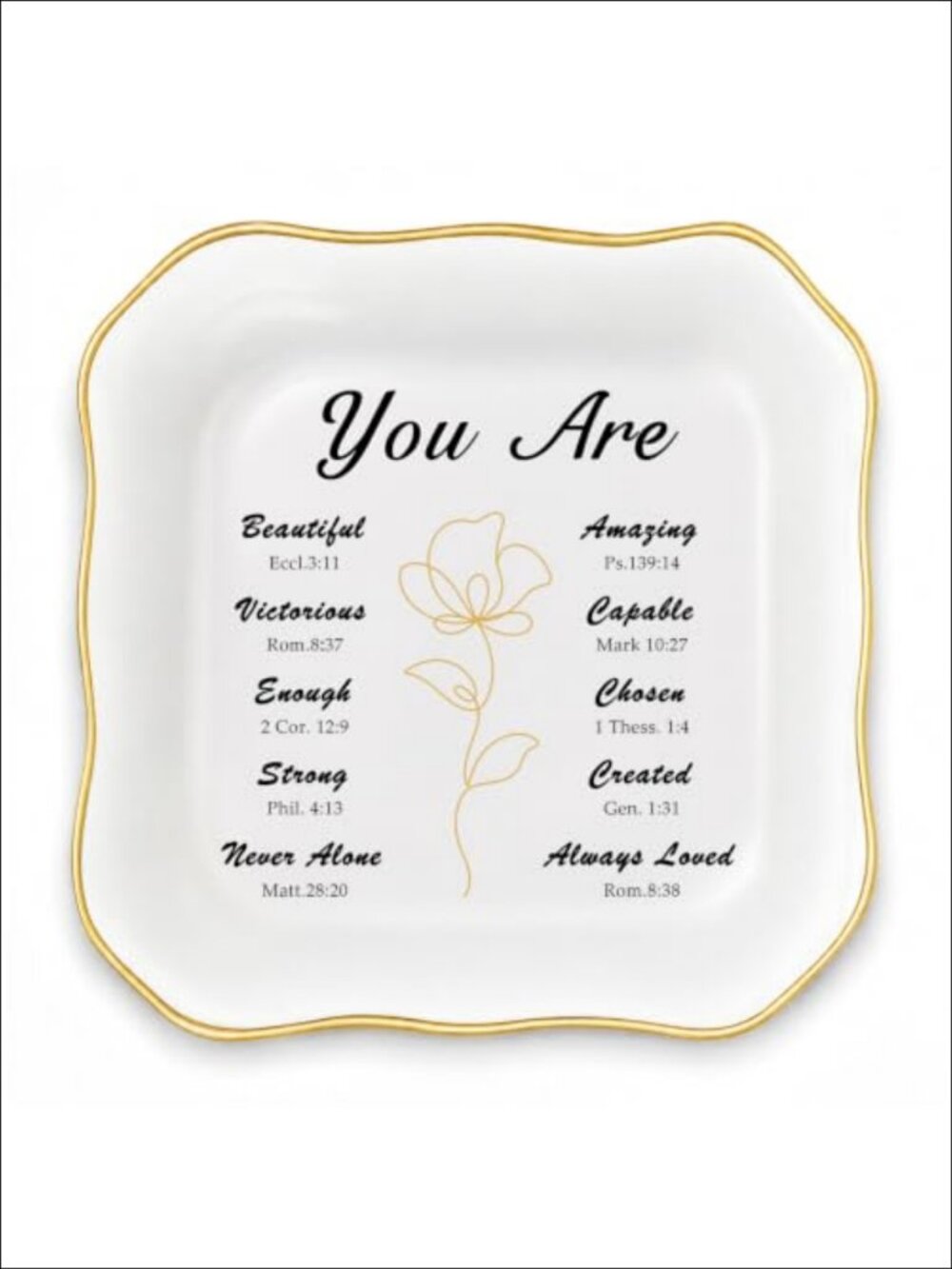 Ceramic Bible Verse Jewelry Dish Tray Christian Friendship Gift